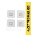 Mobgift Mobgift Süper Güçlü Yapışkanlı Mutfak Ve Banyo Suya Dayanıklı 4 Adet Sticker Raf Tutucu Askı