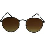 Mobgift RB Round Oval Unisex Güneş Gözlüğü (Kahverengi)