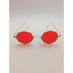Mobgift Sekizgen Retro Unisex Güneş Gözlüğü (Kırmızı)