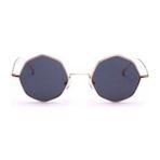 Mobgift Sekizgen Retro Unisex Güneş Gözlüğü (Siyah)