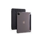 Mobify Apple iPad Pro 12.9 2022 M2 Tri Folding Kalem Bölmeli Standlı Kılıf - Siyah