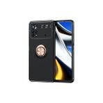 Mobify Poco M4 Pro 4g Kılıf Yüzüklü Sağlam Esnek Ringo Silikon Kapak - Siyah - Rose