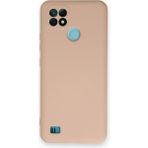 Mobify Realme C21 Kılıf Içi Kadife Kaplı Telefonu Çizmeyen Hafif Yapılı Flexfit Silikon Kapak - Pudra