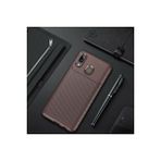 Mobify Samsung Galaxy A10S Kılıf Karbon Desenli Şık Tamia Premium Silikon Kapak - Kahverengi