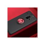 Mobify Samsung Galaxy S9 Kılıf Yüzüklü Sağlam Esnek Ringo Silikon Kapak - Siyah - Kırmızı