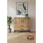 Mobihobi Luna Şifonyer: 2 Çekmeceli, 2 Kapaklı, Antrasit-Çam | 88X44x80 Cm
