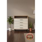 Mobihobi Luna Şifonyer: 4 Çekmeceli, Tek Raflı, Atlas Çam & Aytaşı 88X44x96
