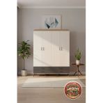 Mobihobi Silva Gardrop: 176X30x221 Çam-Aytaşı/Antrasit, 4 Çekmece, 2 Askı, 6 Raf