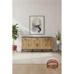 Mobihobi Silva Konsol 3 Raflı 3 Çekmeceli 4 Kapaklı Antrasit-Çam 176X30x83