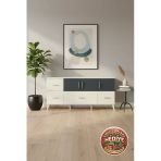 Mobihobi Silva Konsol 4 Raflı 4 Çekmeceli 3 Kapaklı 176Cm Aytaşı-Antrasit/Aytaşı