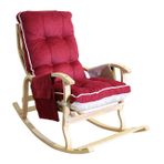 Mobil Deco 0003600033502 Bordo Krem Sultan Lüx Ahşap Çift Minderli Çift Cepli Sallanan Sandalye