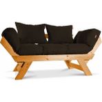 Mobil Deco Kombin Wood Ahşap Iki Kişilik Kanepe (Ceviz/kahverengi)