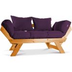 Mobil Deco Kombin Wood Ahşap Iki Kişilik Kanepe (Ceviz/mürdüm)