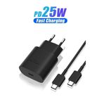 MOBİL GO Samsung Galaxy S8 S9 Plus Note 8 9 Uyumlu 25 Watt Hızlı Type-C Şarj Aleti Kablo + Adaptor