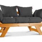 Mobildeco Kombin Wood Ahşap İki Kişilik Kanepe (Ceviz/Kahverengi)