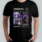 Mobile Legends Moskov Unisex %100 Pamuklu Bisiklet Yaka T-Shirt Model 1 - Siyah - XL