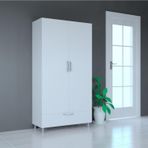 Mobilique 2 Kapaklı 90 cm Beyaz Gardrop