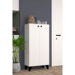 Mobilique Poyraz No 3 Çok Amaçlı Dolap Beyaz Suntalam Malzemeden Modern Tasarım 118 cm Yükseklik 58 cm Genişlik