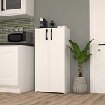 Mobilique Şahane 3 2 Kapaklı 5 Raflı Beyaz Çok Amaçlı Dolap