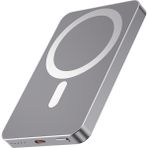 Mobilite 5000 Mah 15W + 20W Metal Ultra Ince LED Göstergeli 35W Turbo Şarj Magsafe Powerbank - Gri
