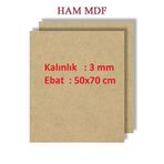 mobilreyon - 2 Adet Duralit Ham Mdf 3 mm Kalınlık, 50x70 cm (Resim Kağıdı Ölçüsü)