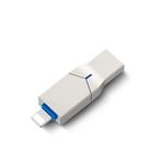 Mobiltelefon u Diskette, 2-in1-Push-Pull-Metall-USB-Flash-Laufwerk, USB3.0-Datenspeicher Speichererweiterung Memory Stick, geeignet für iPhone/Typ C, Computer, USB-Laufwerk, USB-Stick