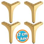 Mobilya Ayağı Dayanıklı Ayak Modern Tasarım Koltuk Sehpa Tv Ünitesi 17 Cm Gold Altın Metal 4 Adet