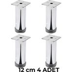 Mobilya Ayağı Kanepe Baza Ayakları Koltuk Metal Destek Yükseltici Ayağı Krom Lüks 42 Çap - 4 ADET - 12 cm