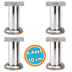 Mobilya Ayağı Modern Koltuk Kanepe Dayanıklı Tv Ünite Ayağı Ayakları Tablalı Krom Metal 8 Cm Gümüş 4 Adet