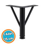 Mobilya Ayağı Modern Koltuk Kanepe Dayanıklı Tv Ünitesi 15 Cm Siyah Metal Ayağı Ayakları