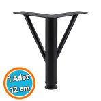 Mobilya Ayağı Modern Koltuk Kanepe Dayanıklı Tv Ünitesi Ayağı Ayakları 12 Cm Siyah Metal
