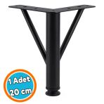 Mobilya Ayağı Modern Koltuk Kanepe Dayanıklı Tv Ünitesi Ayağı Ayakları Siyah Metal 20 Cm