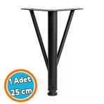 Mobilya Ayağı Modern Koltuk Kanepe Dayanıklı Tv Ünitesi Ayağı Ayakları Siyah Metal 25 Cm