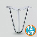 Mobilya Ayağı Üçgen Modern Tasarım Koltuk Sehpa Masa Tv Ünitesi Uyumlu 12 Cm Krom Gümüş Metal