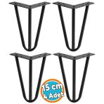 Mobilya Ayağı Üçgen Modern Tasarım Koltuk Sehpa Masa Tv Ünitesi Uyumlu 15 Cm Siyah Metal 4 Adet