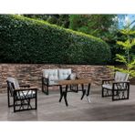 Mobilya Bazarı Açelya Bahçe Mobilyası (Salon, Balkon, Cafe Ofis) 2+1+1 +Masa - Füme