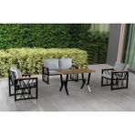 Mobilya Bazarı Açelya Bahçe Mobilyası (Salon, Balkon, Cafe Ofis) 2+1+1 +Masa - Gri