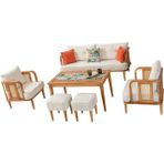 Mobilya Bazarı Flora Bahçe Mobilyası (Salon, Balkon, Cafe, Ofis) 3+1+1+Masa+2 Puf