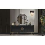 Mobilya Bazarı Guccix Yemek Odası Konsol - 205 x 48 x 84 cm - Siyah - Gold
