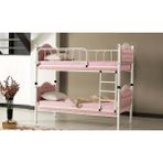 Mobilya Bazarı Melisa Metal Ahşap Tek Kişilik Ranza - 90 x 190 cm - Pembe