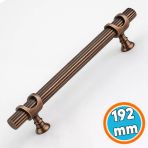Mobilya Çekmece Dolap Kapak Kulpu Dayanıklı Kulpları Çizgili 192 Mm Soft Antik Bakır Metal