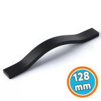 Mobilya Çekmece Kolu Mutfak Dolabı Ve Kapak Kulpları Dayanıklı Siyah Metal Kulp 128 Mm