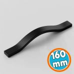 Mobilya Çekmece Kolu Mutfak Dolabı Ve Kapak Kulpları Dayanıklı Siyah Metal Kulp 160 Mm