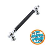 Mobilya Çekmece Mutfak Dolap Dolabı Kapak Kulbu Kulpları Kulpu 128 Mm Krom Siyah Metal