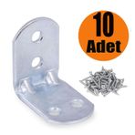 Mobilya Dolap Köşe Bağlantı L Demir Gönye 30x30x22 mm (10 ADET)