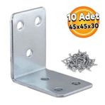 Mobilya Dolap Kose Baglanti Sabitleme L Demir Kosebent Gonye 45X45x30 Mm (10 Adet)