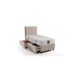 Mobilya Dükkanım GM1175 MD Polo Çekmeceli 90x200 cm Tek Kişilik Baza Başlık Seti