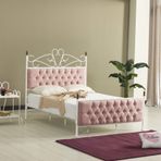 Mobilya Dükkanım Pembe Pedesa Metal 150x200 ARM063 cm Karyola