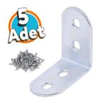 Mobilya Duvar Dolap Köşe Raf Bağlantı Sabitleme L Demir Köşebent Demir Gönye 30x30x17 Mm ( 5 Adet)