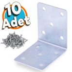 Mobilya Duvar Raf Dolap Köşe Bağlantı Sabitleme L Demir Köşebent Metal Gönye 50x50x40 Mm ( 10 Adet)